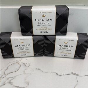 3 Bath & Body Works Gingham Legend Shea Butter Cleansing Bar Soap